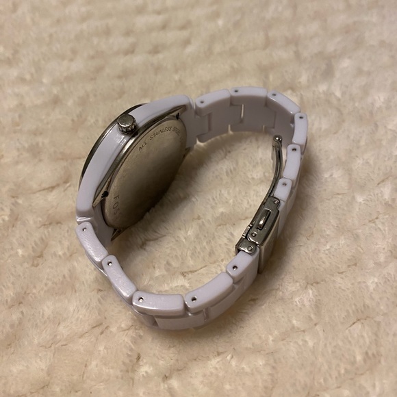 Fossil White Three Hand Ceramic Watch - Picture 4 of 7